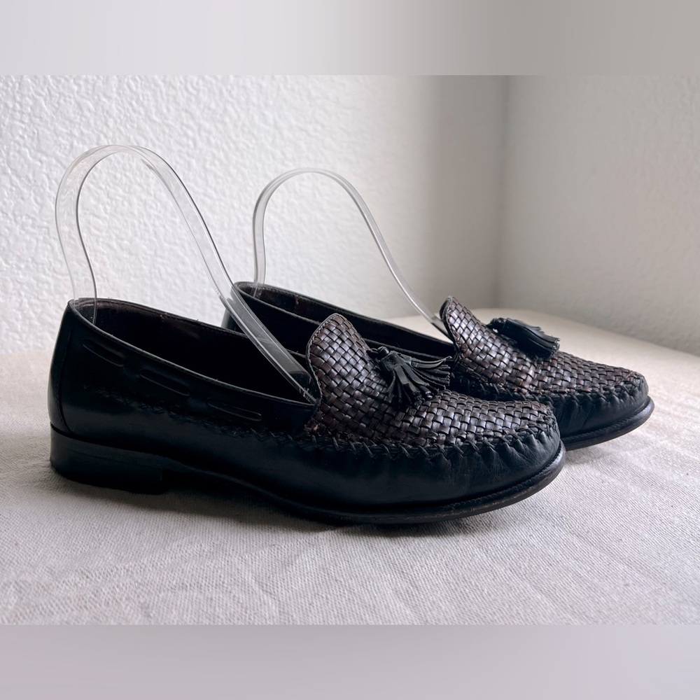 90’s Cole Haan Country Basketweave Leather Tassel Loafers